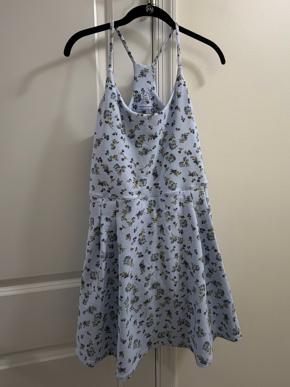 Sage Collection Light Blue Floral Spaghetti-Strap Summer Dress